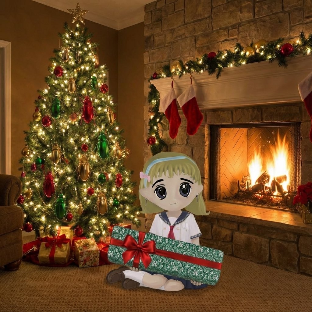 smugluv_eth's tweet image. I woke up and got the tree ready and Remilia already put something under the tree 🎁