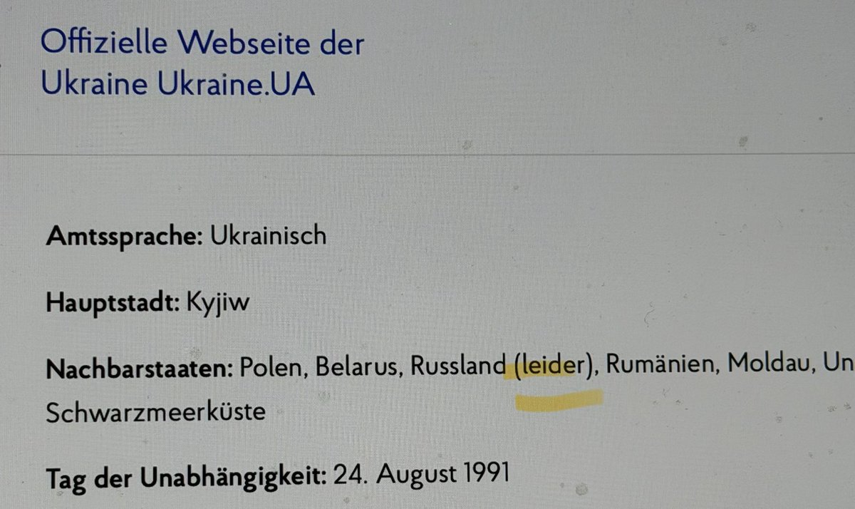 RALupo's tweet image. Das kann man nachvollziehen. Quelle: Website der ukrainischen Botschaft
