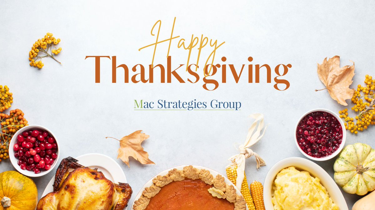 MacStratGrp's tweet photo. Happy Thanksgiving from the Mac Strategies Group team! 🍂 https://t.co/uOlMriDxdP