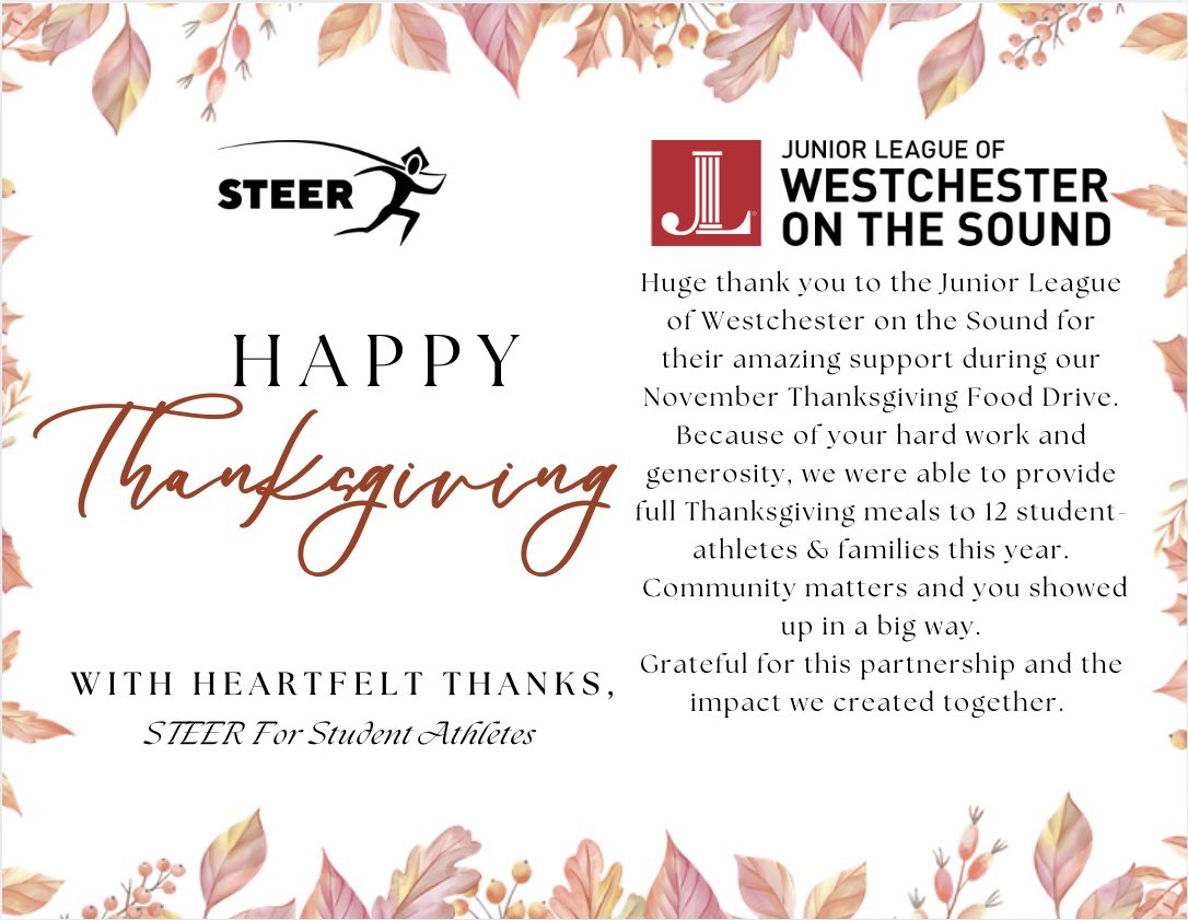 Huge thank you to the Junior League of Westchester on the Sound for their amazing support during our November Thanksgiving Food Drive! Community matters and you showed up in a big way!
Grateful for this partnership and the impact we created together. 🙏✨