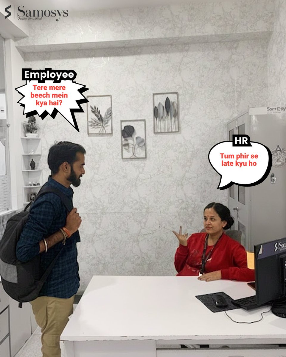 SamosysT's tweet image. Tere Mere Beech Mein Kya Hai? – The realest conversation in every office, every day. 😂
What’s your biggest ‘Tere Mere Beech Mein’ moment?
Tell us in the comments! 👇

#Samosys #OfficeLife #OfficeHumor #Workplace #WorkplaceMemes #OfficeFun #TeamWork