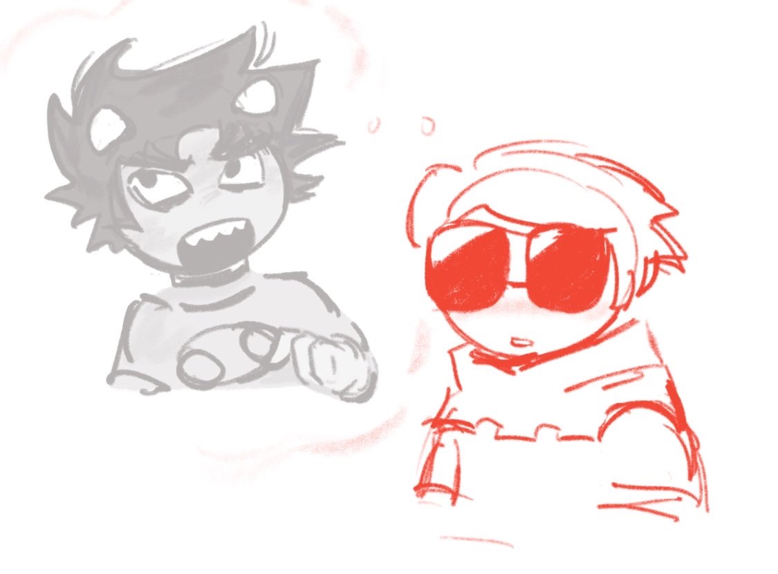 this is from a while ago so karkat looks like butt but i like how i drew dave like a bug