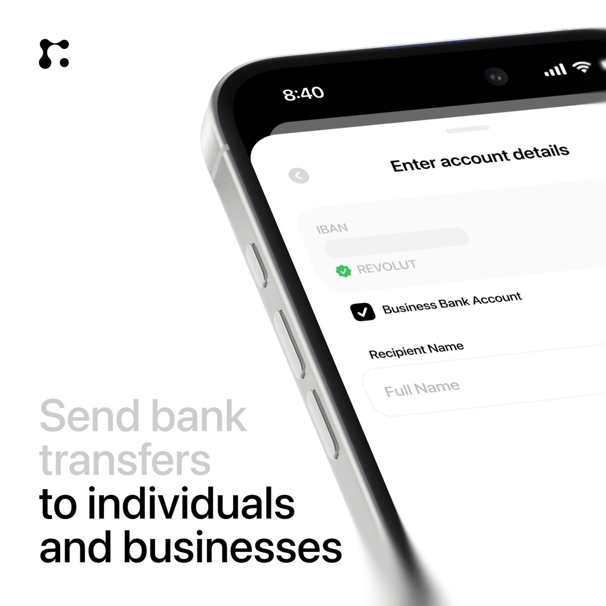 Bank transfers on Fuse just got an upgrade.

You can now send bank transfers to both individuals and businesses, all in one place with the same seamless experience.