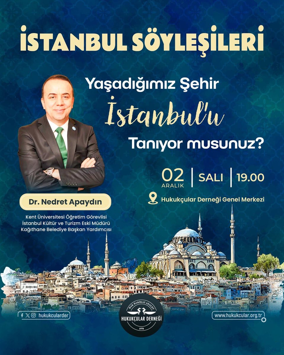 İstanbul Söyleşileri Başlıyor!

Kültür, Sanat ve Gezi Komisyonu olarak düzenleyeceğimiz ilk söyleşi programında, Dr. Nedret Apaydın hocamızla birlikte “Yaşadığımız Şehir İstanbul’u Tanıyor muyuz?” başlıklı keyifli bir sohbet gerçekleştireceğiz.

📅 02 Aralık Salı
🕘 19:00
📍