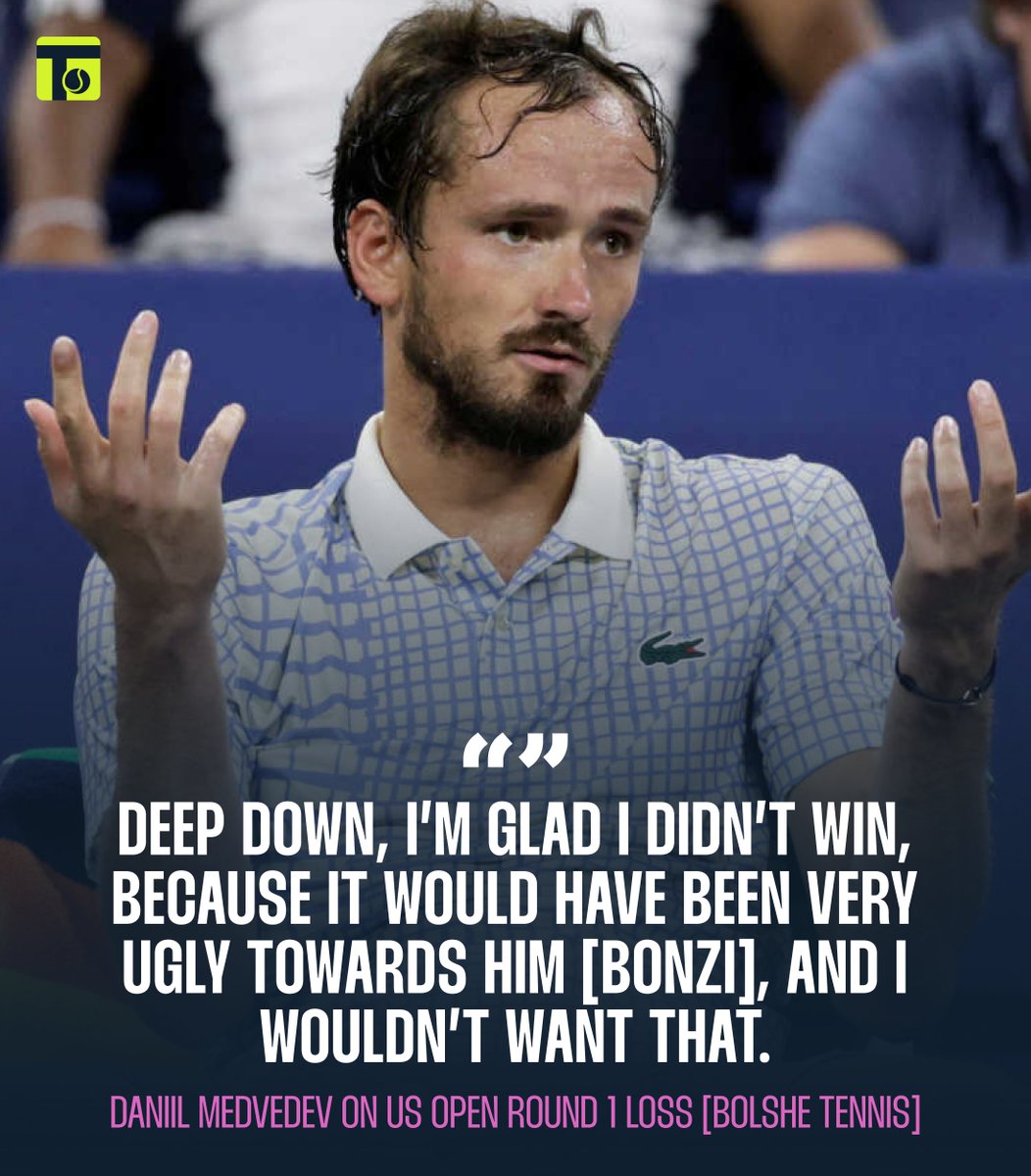 tennis365com's tweet image. Daniil Medvedev is 'glad' he did not win his controversial US Open match versus Benjamin Bonzi 🗣️

#USOpen #ATP #Tennis