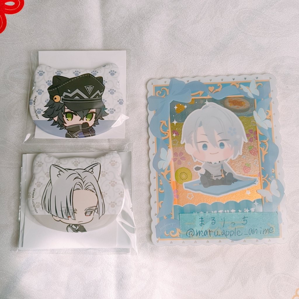 交換】刀剣乱舞 刀猫男士 とうにゃん 譲)缶バッジ 童子切、水心子 求