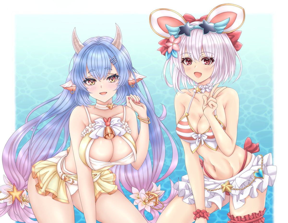 古戦場お疲れさまでした！
チマチマ作業なので古戦で活躍した主なキャラでもなく季節外れの水着絵とかになってしまって申し訳ない。。
