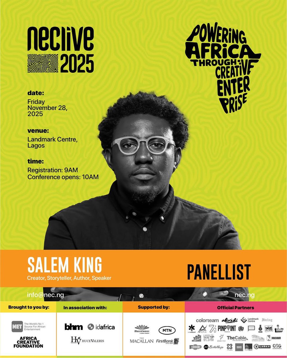 theNETng's tweet image. Here is someone whose presence elevates the entire conversation. We are excited to introduce a new Panellist, Salem King!

Salem is regarded as one of Nigeria’s most influential voices in the creator economy, empowering young Africans to turn creativity into sustainable careers,…