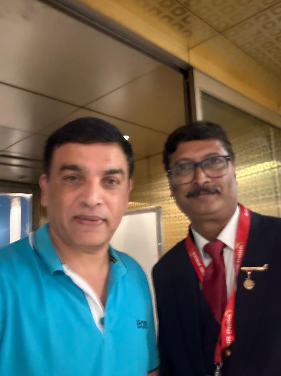 SVC_official's tweet image. Got delayed reaching Mumbai airport, but a big thanks to Ganesh Nigalia and the incredible @airindia crew for ensuring I still made it onto my flight. Truly appreciate the support! – #DilRaju