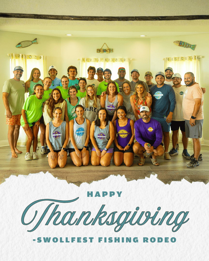 Swollfest's tweet photo. This Thanksgiving, we’re grateful for it all—the anglers, families, sponsors, and volunteers who make Swollfest Fishing Rodeo® what it is year after year! 🦃💙

Happy Thanksgiving from all of us at Swollfest!

📷✨ : Kyle Rome https://t.co/4zobU85Le5