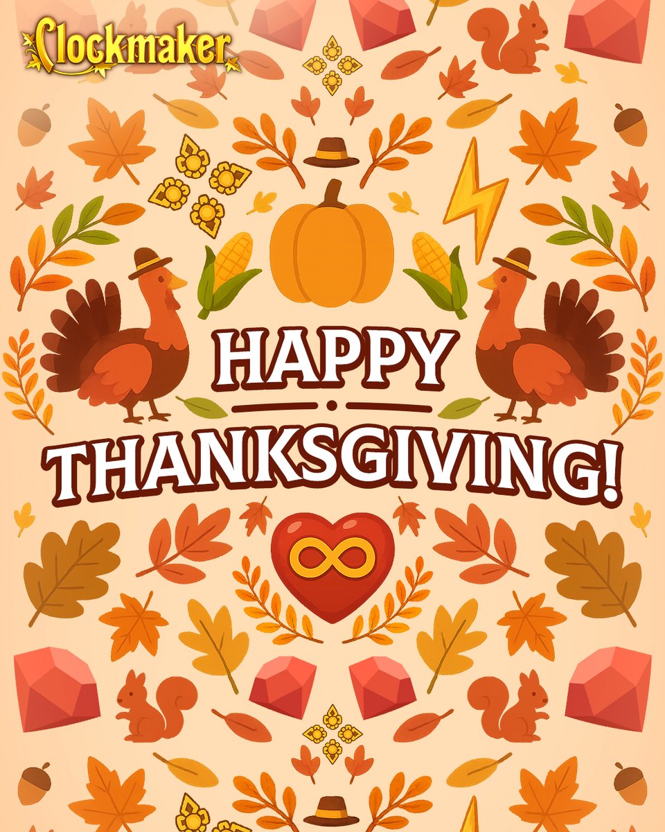 ClockmakerGame's tweet image. 🦃 𝐂𝐥𝐚𝐢𝐦 𝐲𝐨𝐮𝐫 𝐓𝐡𝐚𝐧𝐤𝐬𝐠𝐢𝐯𝐢𝐧𝐠 𝐠𝐢𝐟𝐭 𝐢𝐧 𝐂𝐥𝐨𝐜𝐤𝐦𝐚𝐤𝐞𝐫! ➡️ play.belka-games.com/twi

We’re truly grateful for every moment you spend with us 💛 As a small token of thanks, your chosen bonuses are waiting for you in the game — grab yours now! 🎁