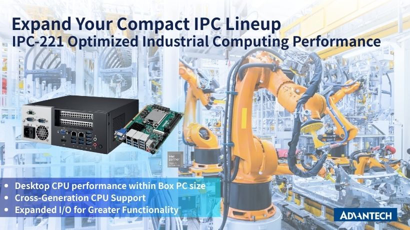 Advantech_IIoT's tweet image. 💡 Introducing Advantech IPC‑221: New Compact IPC for Smart Manufacturing 

The IPC‑221 delivers desktop-class CPU performance (65W) in a compact chassis (240 × 233 × 93 mm) with a single-sided I/O layout, making it ideal for cabinet installation or machine integration in…