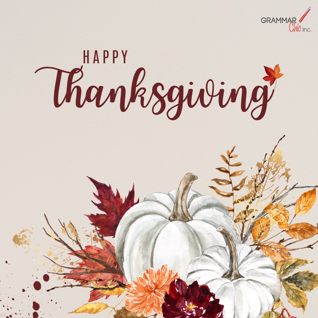 GrammarChicInc's tweet image. We’re thankful for the power of words—and for every client who trusts us to bring theirs to life. Wishing you a holiday filled with warmth, gratitude, and good stories. #Thanksgiving #ContentWriting