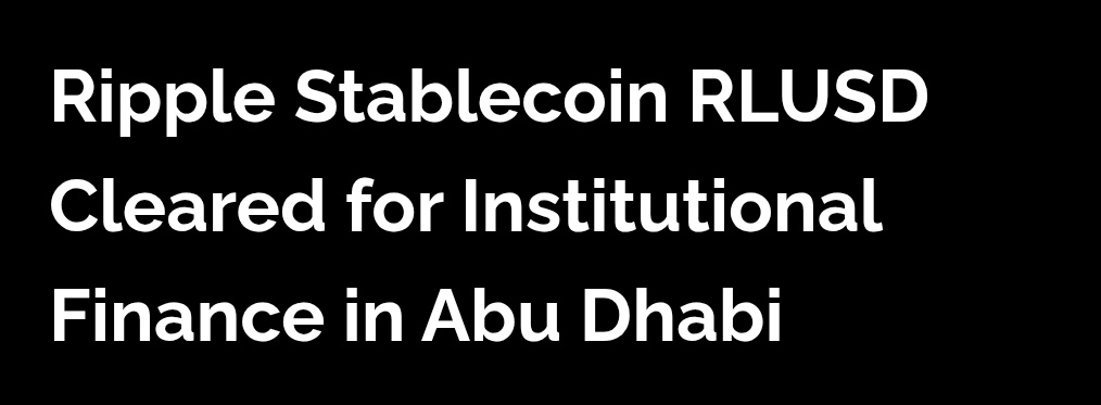 ChartNerdTA's tweet image. $XRP: Ripple&apos;s $RLUSD has officially been approved by Abu Dhabi&apos;s Financial Services Regulatory Authority (FSRA) as an Accepted Fiat-Referenced Token ✅️