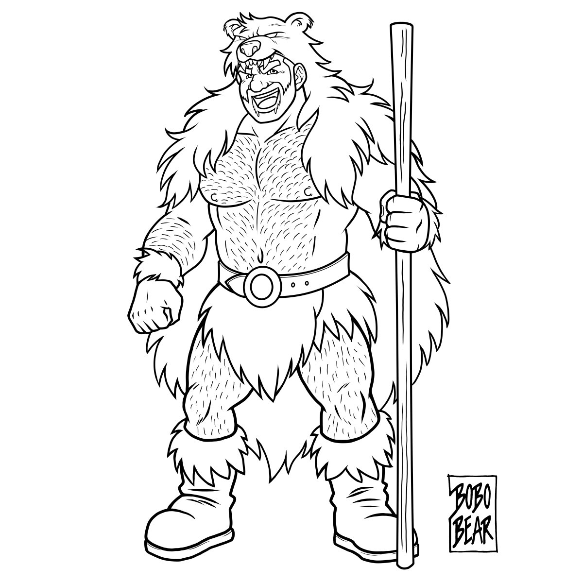 ADAM LIKES BEARBARIANS - 
WHITE AND BLACK LINEART
New design available NOW!

Meet Adam as a Barbarian warrior:
He charges into battle wearing nothing but fur and confidence!
This is the first of several new designs coming up! Stay tuned!
XXLove, BOBO BEAR 🐻❤️🐻

#bobobear
