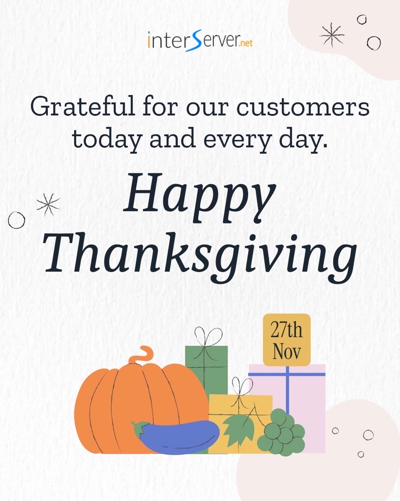 interserver's tweet image. Happy Thanksgiving 🍁