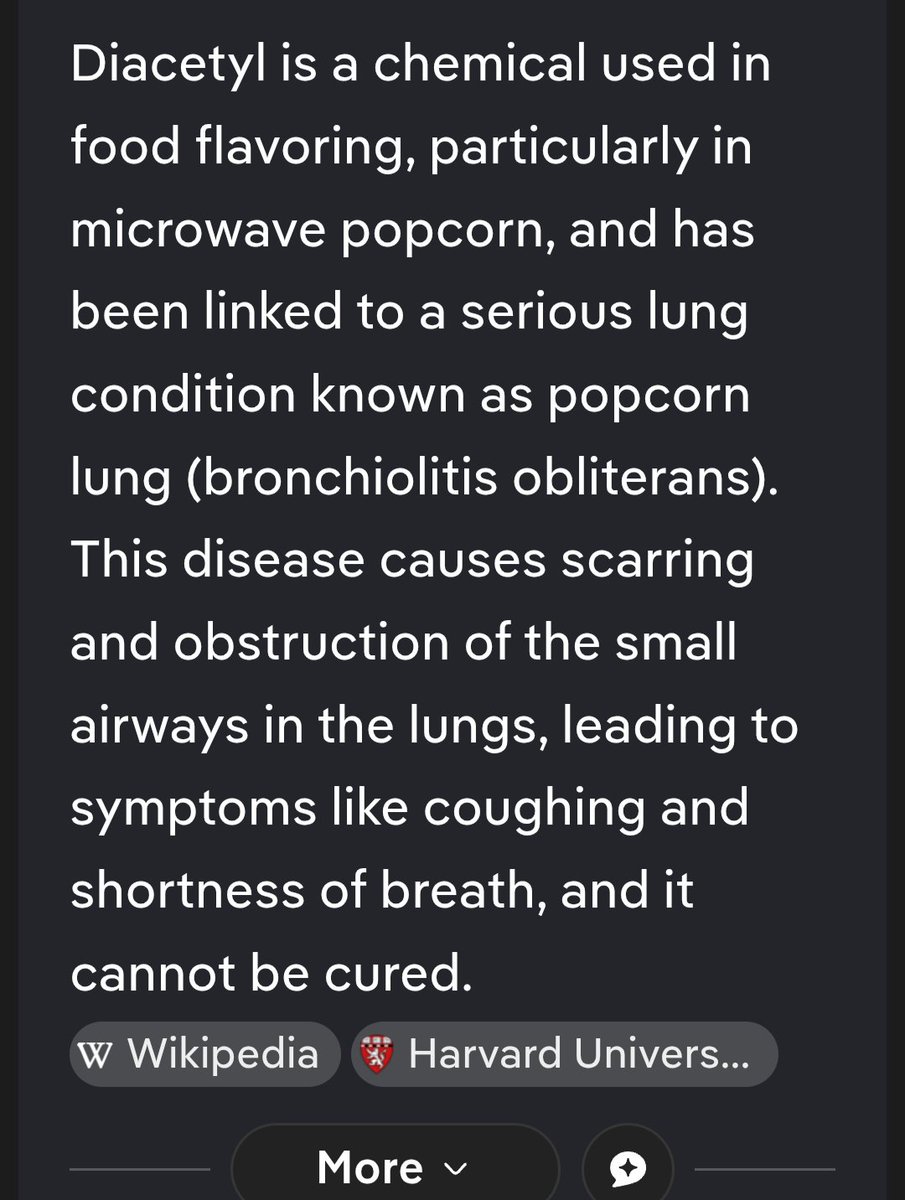sgj406's tweet image. If the FDA allows diacetyl into products as part of their gold standard with NIH and it literally takes an act of Congress to remove it from consumer products, but only vapes. Then miraculously there is a virus with all the same symptoms.
Hmmmm...interesting
#getyourpopcorn
@CIA