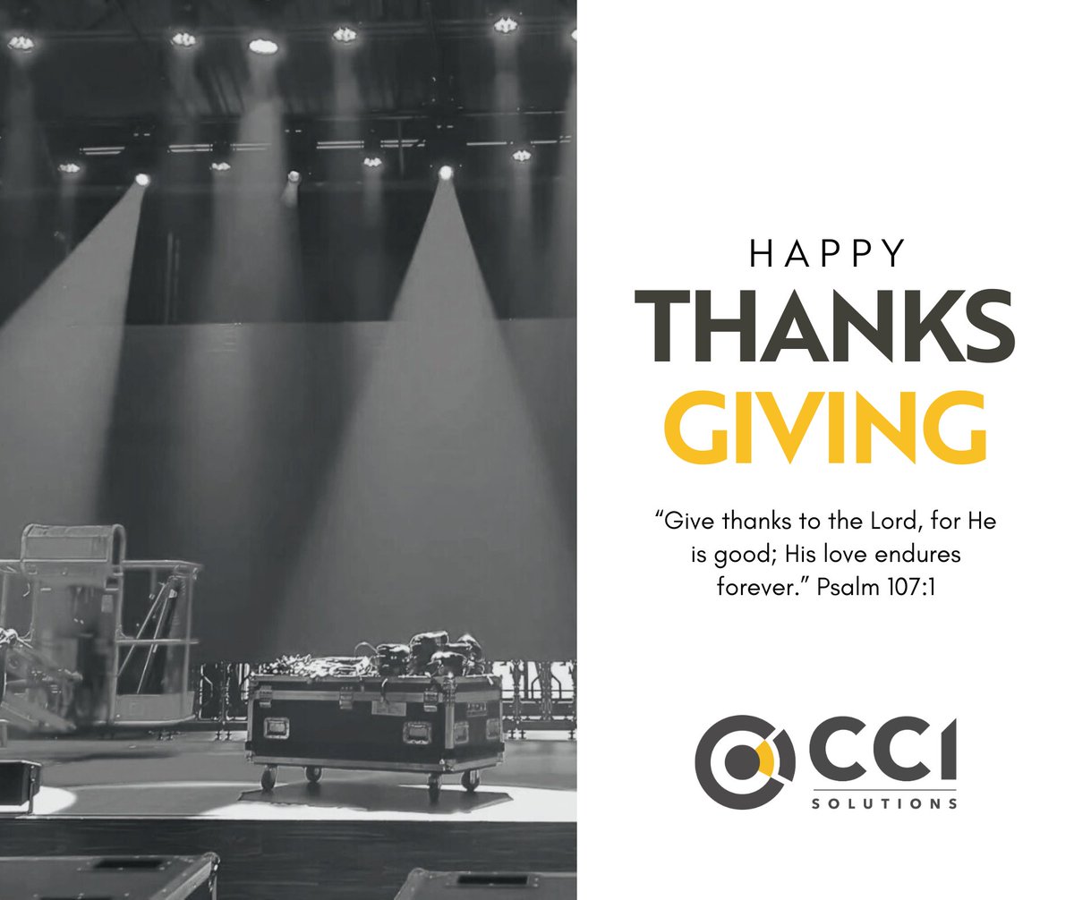 ccisolutions's tweet image. Happy Thanksgiving from all of us at CCI! 🧡

We’re grateful for the churches we serve and the teams we get to partner with. Thank you for trusting us to help you share the message of Jesus with clarity and excellence.

Wishing you a restful, joy-filled holiday!
🦃🍂
