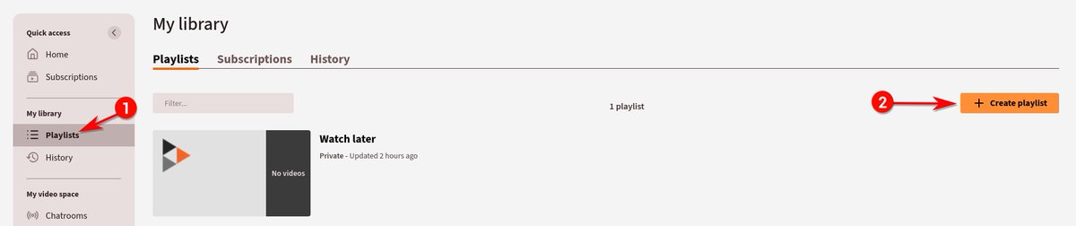 joinpeertube's tweet image. Like most video services, #PeerTube lets you organize your favorite videos into playlists.

These playlists can be public, private, or unlisted!

👉 docs.joinpeertube.org/use/library#pl…

#PeerTubeTipOfTheWeek