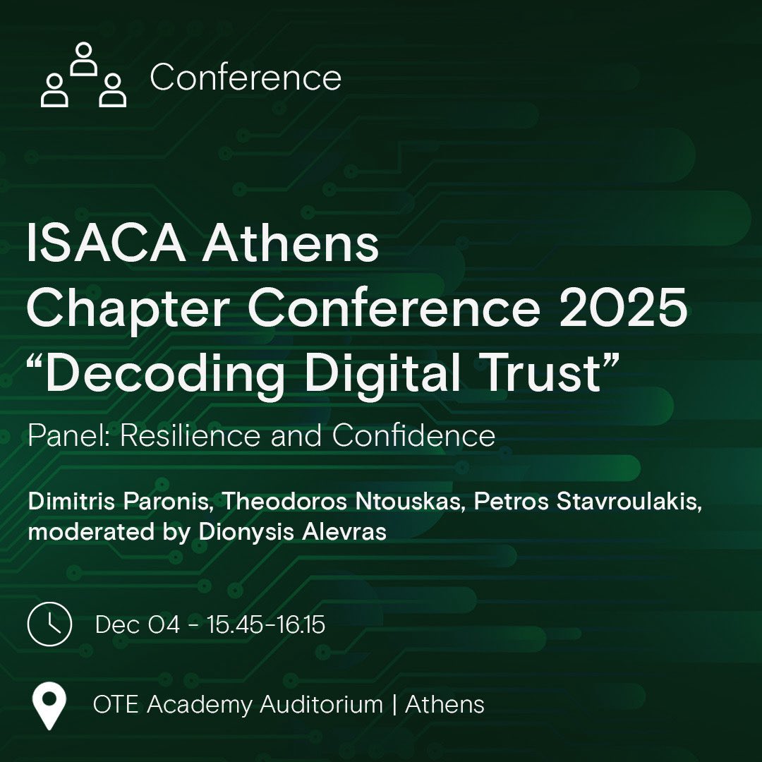 Code4thoughtE's tweet image. See you at the ISACA Conference! 🙏This year we decode Digital Trust in an AI-driven world — with Petros Stavroulakis! Secure your spot bit.ly/4pzQqDc
#code4thought #isaca #isaca2025