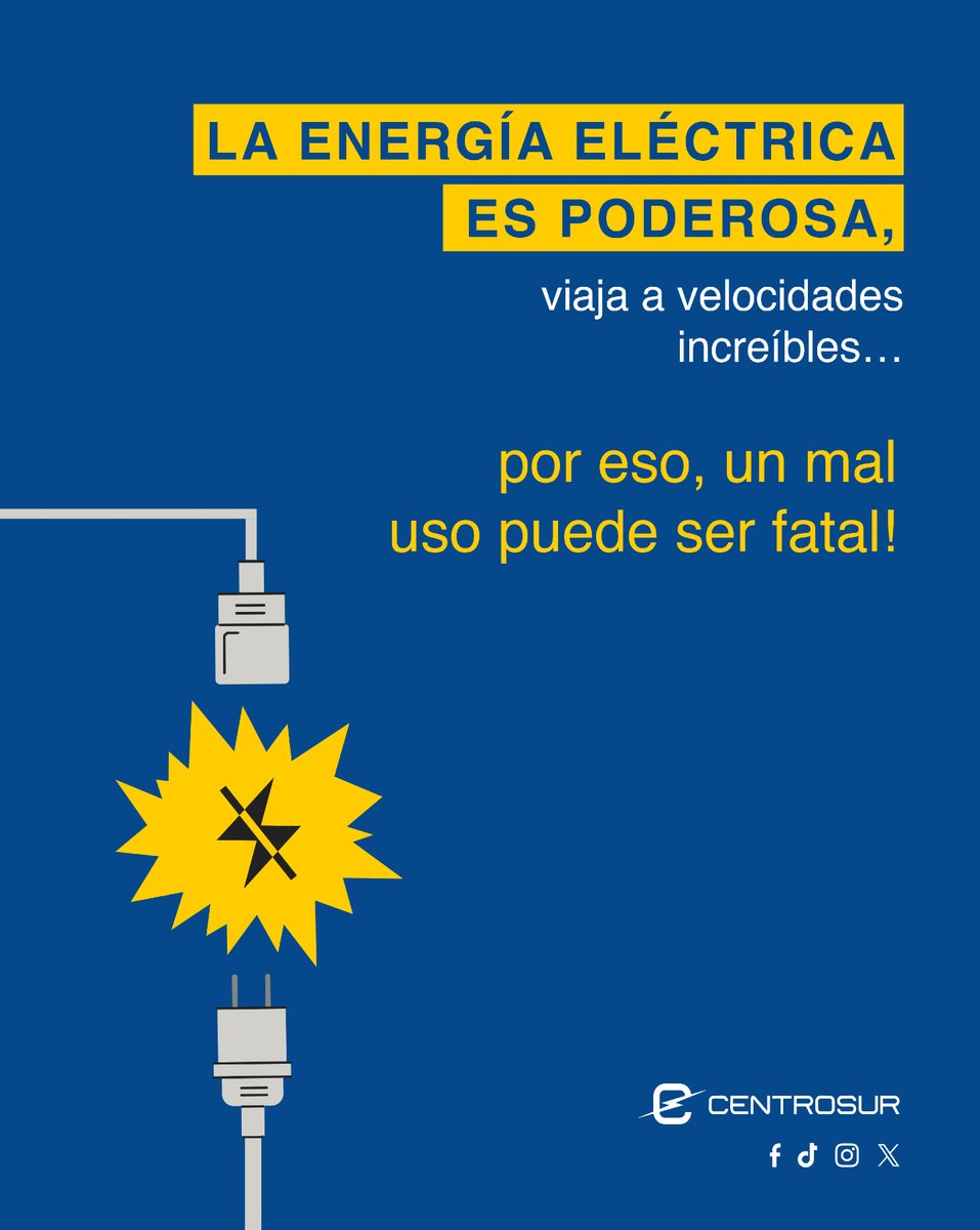 centrosurec's tweet image. ⚡𝗟𝗮 𝗲𝗹𝗲𝗰𝘁𝗿𝗶𝗰𝗶𝗱𝗮𝗱 𝗲𝘀 𝗶𝗻𝗰𝗿𝗲𝗶́𝗯𝗹𝗲… 𝗽𝗲𝗿𝗼 𝗻𝗼 𝗽𝗲𝗿𝗱𝗼𝗻𝗮 𝗱𝗲𝘀𝗰𝘂𝗶𝗱𝗼𝘀

Un enchufe flojo, cables dañados o conexiones improvisadas pueden convertir una simple acción en un riesgo innecesario.
👉 Revisa tus instalaciones, usa equipos…