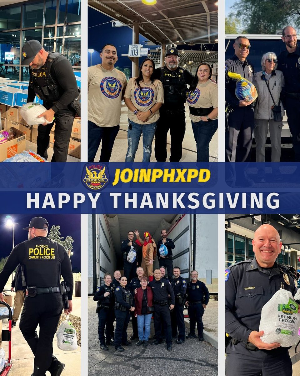 Happy Thanksgiving!🦃💙
Proud of the men and women who serve our city every day. If you’re looking for a place to grow and make a difference, join our family at JoinPHXPD.com