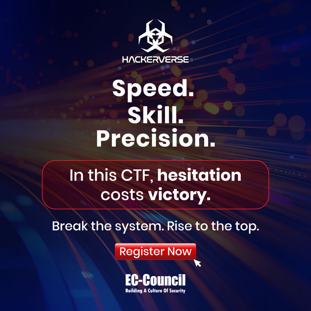 hackerverse_ecc's tweet image. The Hackerverse CTF for November is live. Register now: buff.ly/4ijRWG6 

This is where speed meets skill. Your instincts, your logic, your time. Let’s see what you’re made of.
Are you ready to compete?

#eccouncil #hackerverse #hackerversectf #monthlyctf #ctf