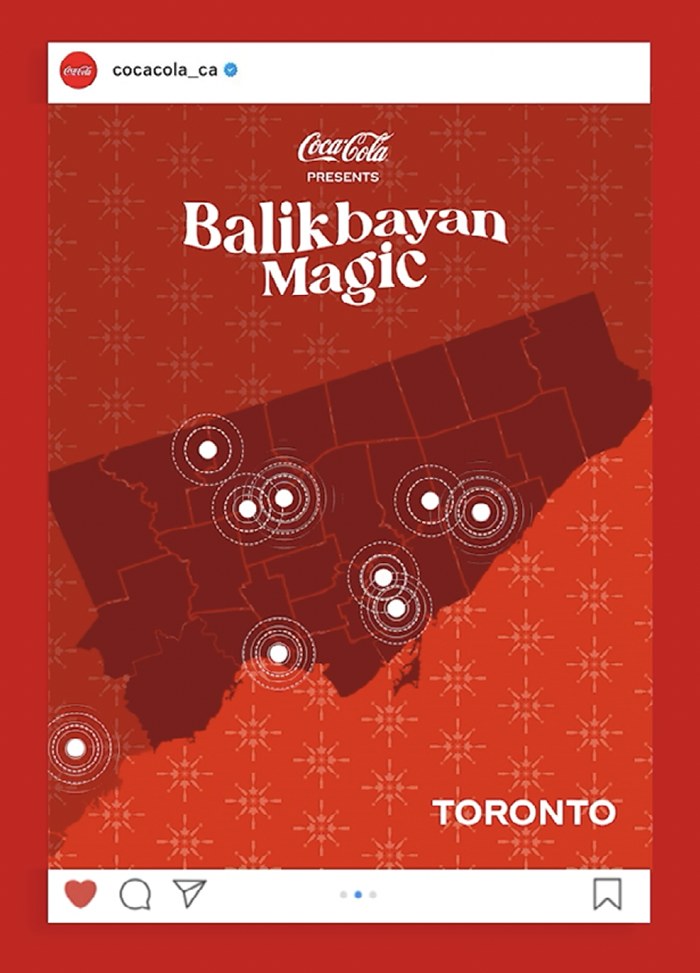 CommArts's tweet image. CA Winner: VML Canada. “The Coca Cola Company”
“Coca-Cola honoured Filipino Canadian holiday traditions by turning local stores into Balikbayan box hubs. We gave out free custom boxes, wrapped a store as a giant box, and saw 11M impressions.” ow.ly/3MLy50XqEp9