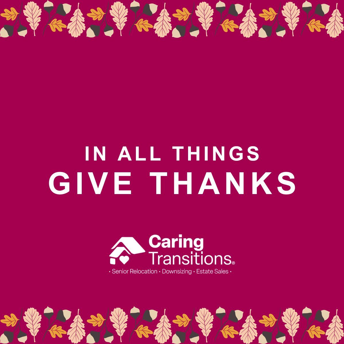 CaringTransFran's tweet image. Happy Thanksgiving! 🧡 Today we’re grateful for our franchise owners, specialists, and the families we serve with compassion through life’s biggest transitions. Wishing you a peaceful holiday grounded in gratitude and togetherness.