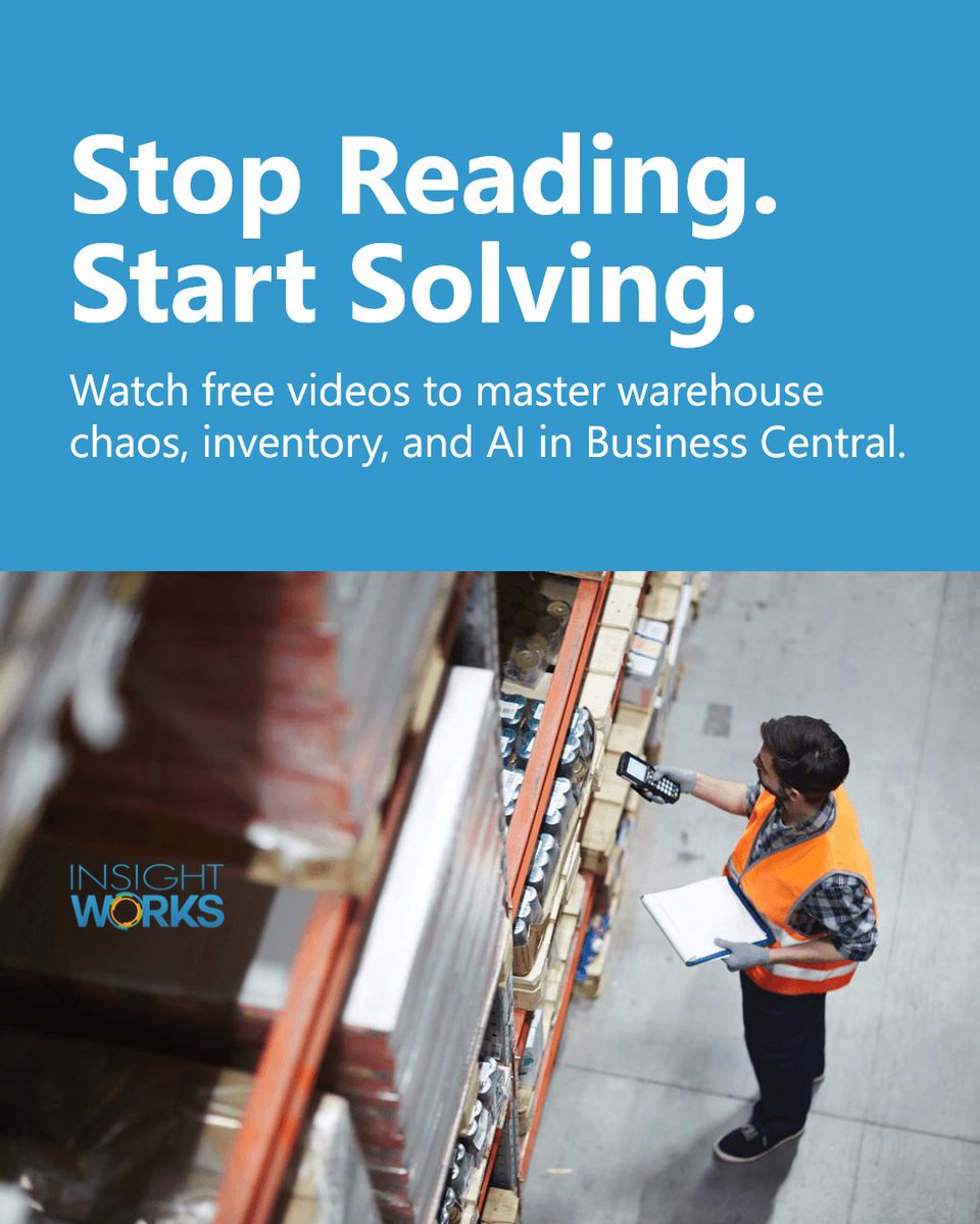 DMSInsightWorks's tweet image. In our treasure trove of free video resources, we dive deep into practical guides dmsiworks.com/videos

Let your investment in Business Central shine brighter!

#msdyn365BC #businesscentral #insightworks