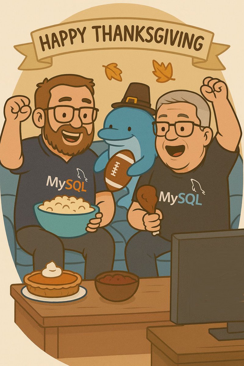 lefred's tweet image. Happy Thanksgiving from the #MySQL Community Team 🐬🦃 #MySQLCommunity