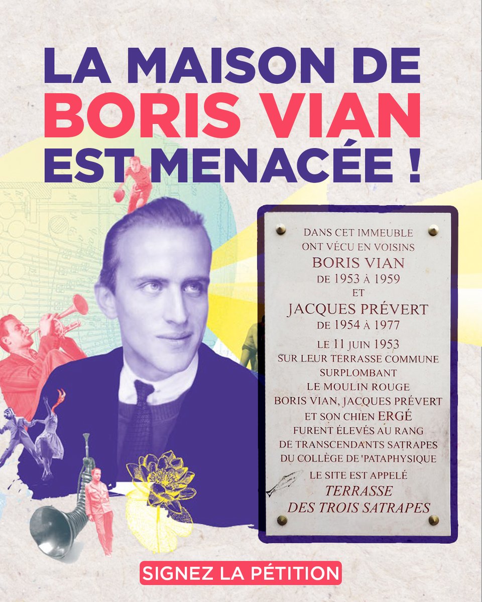 Les Editions Fayard se mobilisent pour la préservation de la maison de Boris Vian.  
La maison où vécut Boris Vian, située Cité Véron à Paris, est aujourd’hui menacée.  
Lieu unique de créations littéraires, de musique et d’amitiés, cet appartement fut aussi le théâtre d’un