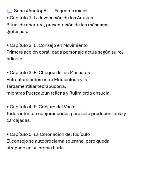 Lagout13's tweet image. La serie #AnotopAt no busca gobernar,
busca ridiculizar.
Cada capítulo es un conjuro fallido,
cada máscara un espejo grotesco.
El telón ya está abierto.