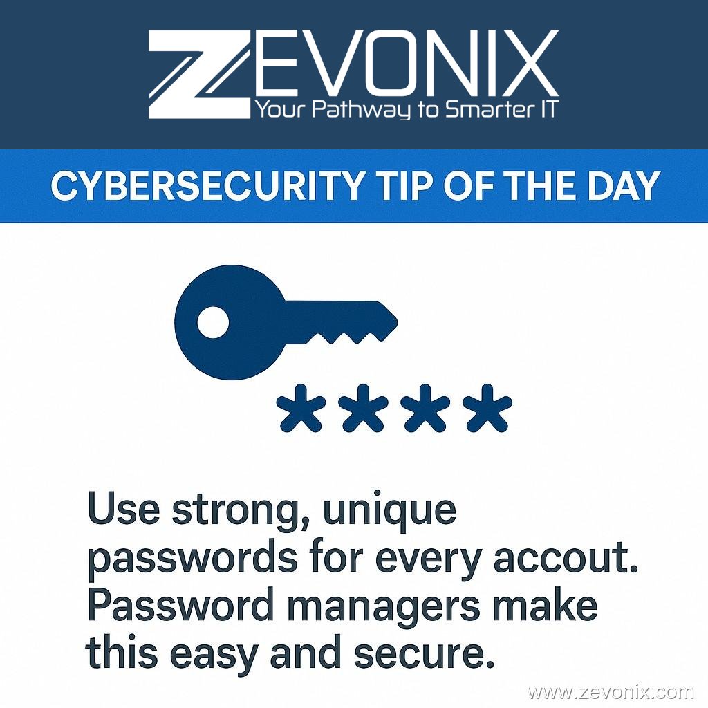 Zevonix_IT's tweet image. 🔑 Weak passwords = easy entry for cybercriminals.
🔒 Use strong, unique passwords for every account—password managers help keep it simple.
👉 zurl.co/tNLwT

#CyberSecurity #Passwords #DataProtection #Zevonix