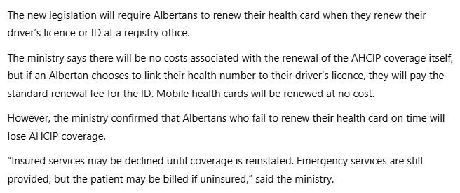 Albertans will now be required to renew their health cards to remain insured.

Not only is this the creation of more "red tape" for Albertans, it is red tape that could come with potentially devastating financial consequences. 
#ableg

medicinehatnews.com/news/local-new…