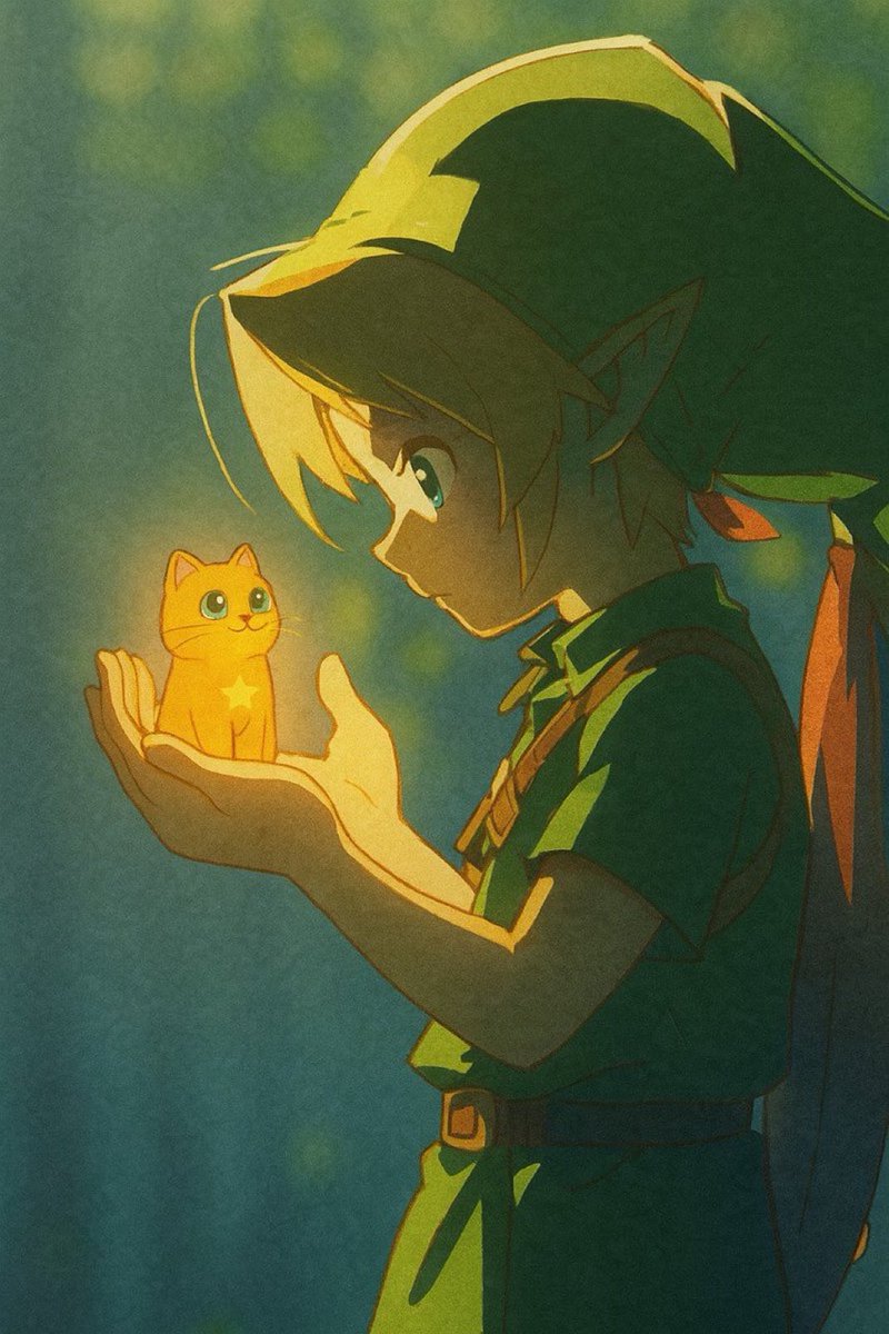 Artistic depiction of a character holding a glowing cat, symbolizing $HOSICO's theme
