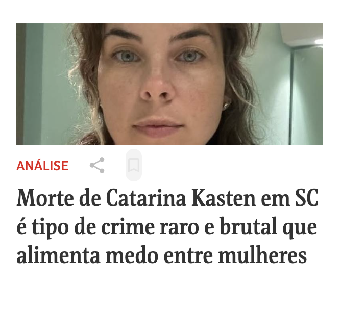 Li e reli a matéria — que se apoia apenas em um estudo italiano de 2022 sobre feminicídio sexual — e, mesmo assim, continuo sem entender por que esse caso brutal é tratado pela <a href="/folha/">Folha de S.Paulo</a> como “raro”. Ainda mais no Brasil, quinto país do mundo em mortes violentas de mulheres.