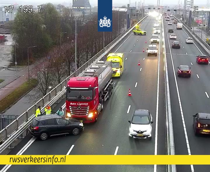 Ongeval op N7 richting Drachten bij Groningen