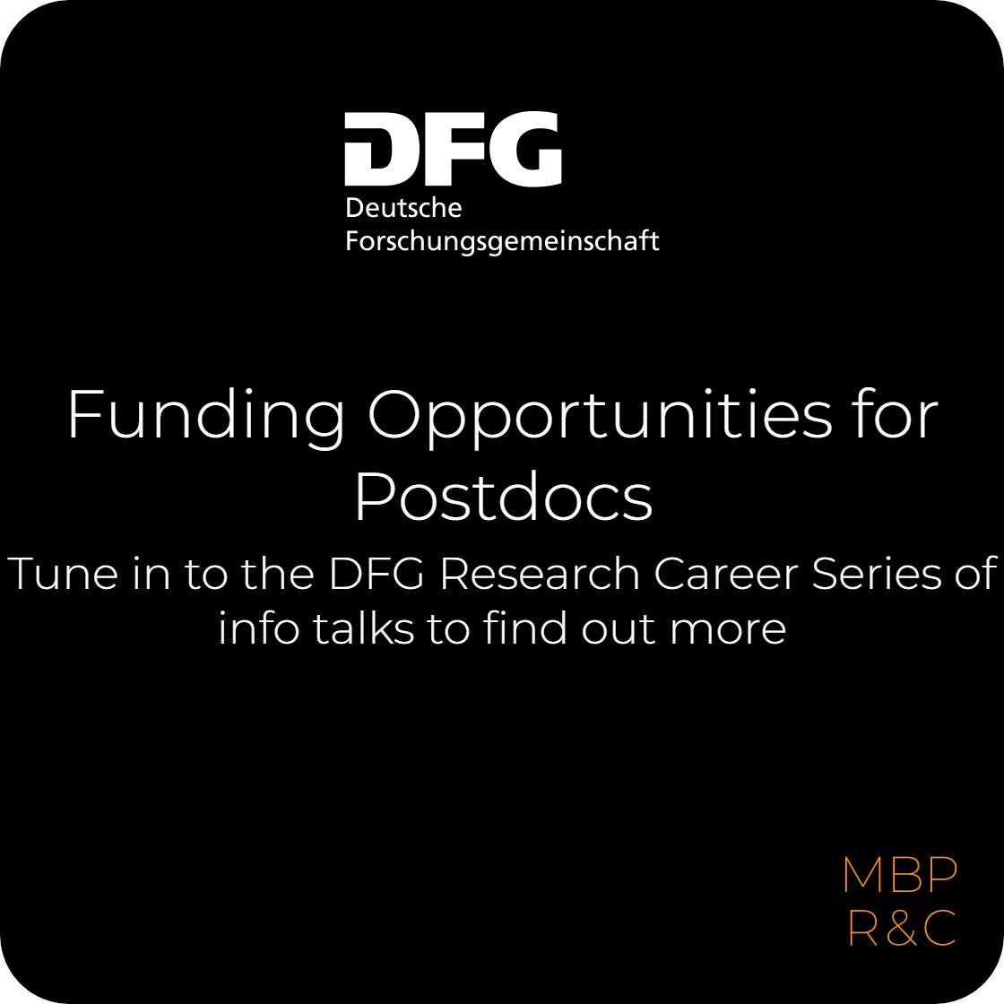 MBPRnC's tweet image. 📢PhD candidates &amp;amp; postdocs—the #DFG offers online info talks about funding instruments, proposal tips &amp;amp; Q&amp;amp;A to help you with your proposals
📅11 Dec 2025⏰16:00–17:30 CET
🏷️Tag a PhD candidate or postdoc who should join 
#ResearchFunding
#Postdocs
#Webinar
@ImMatthewP