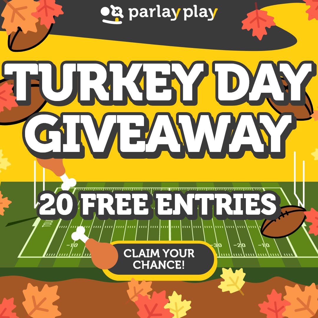 parlay_play's tweet image. 🚨 Turkey Day Giveaway 🚨

To celebrate the community we are Thankful for, we are giving 20 different users a $10 Free Entry!

To Enter:
🦃 Like and Repost
🦃 Follow @parlay_play 
🦃 Like and Repost Pinned Tweet
🦃 Comment your ParlayPlay username