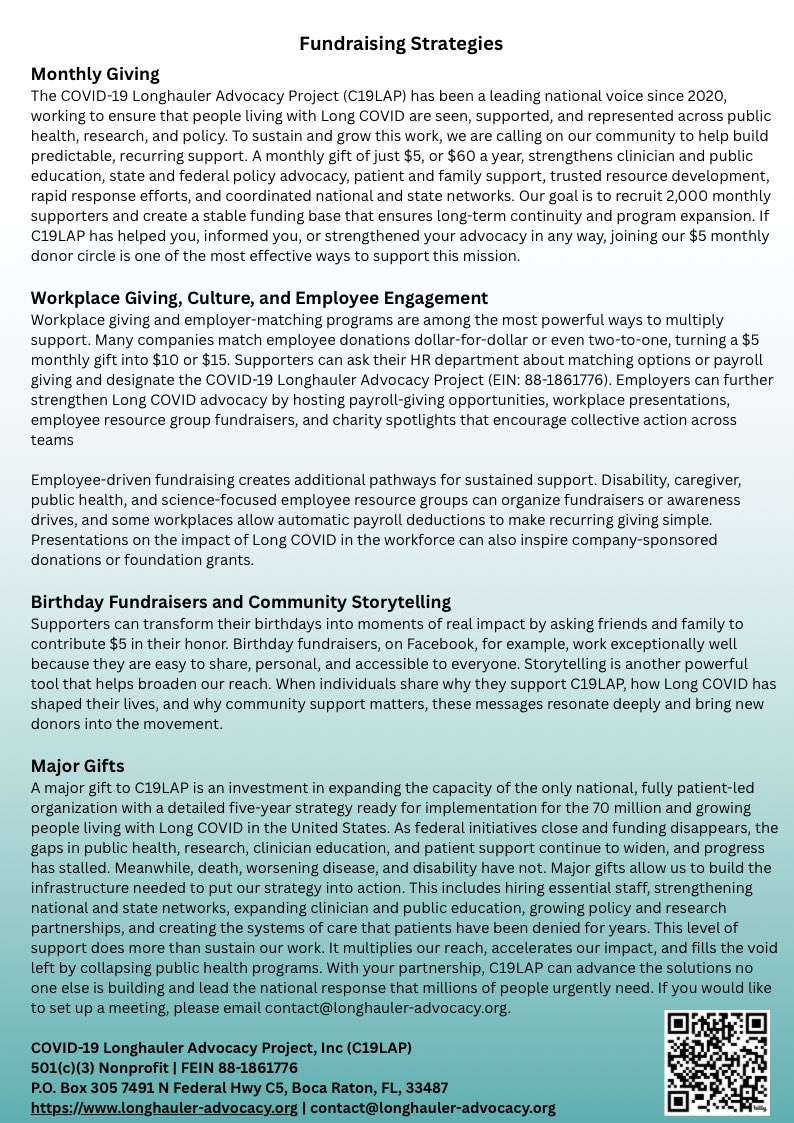 C19LH_Advocacy's tweet image. Your generosity this #GivingTuesday will help us continue bringing lived experience to the forefront, ensuring that patients remain at the center of policy, public health, research design &amp;amp; priorities, &amp;amp; clinical response, in the absence of federal &amp;amp; national #publichealth action…