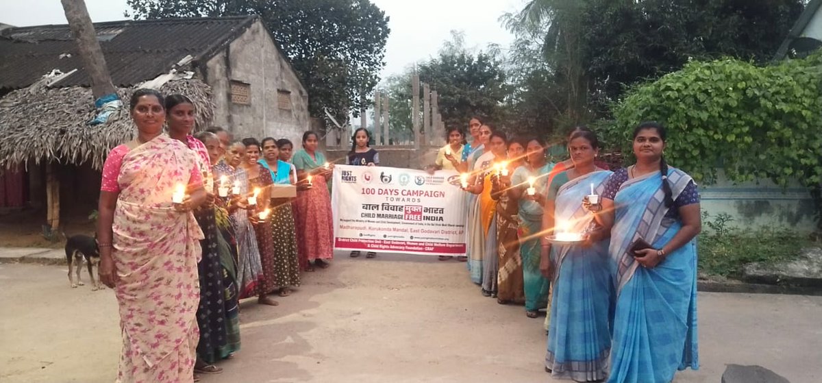 craf_ap's tweet photo. At Madhurapudi Village, Korukonda Mandal, East Godavari Dt  AP, ,27 Nov 2025, on the 1st anniversary of the launch of Bal Vivah Mukt Bharat, we reaffirm our commitment to end child marriage by 2030. We pledge against child marriage. .”#BalVivahMuktBharat #100DaysCampaign https://t.co/skglUj9300