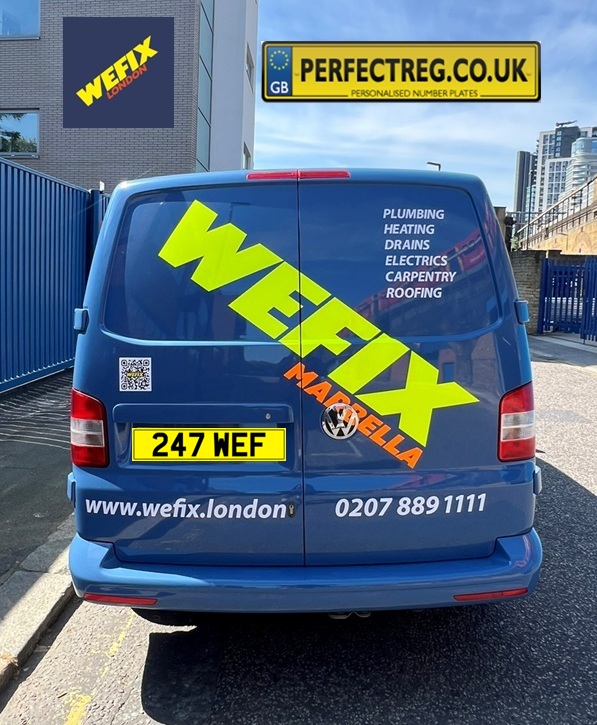PerfectReg's tweet image. Check out the latest set of private registrations we supplied for @WeFix_London &amp;amp; @CharlieM_OBE 

WEF 247 &amp;amp; 247 WEF 🔥

As @WeFix_London keep growing, so does their number plate portfolio and we continue to supply them with the best personalised registrations for their business.