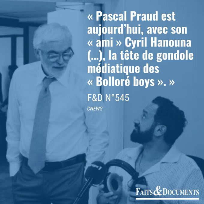 faitsetdocs's tweet image. 🔍 Comprendre les réseaux du pouvoir médiatique !

✅ Actionnaire, ✅dirigeants et ✅ présentateurs de @CNEWS  : découvrez l&apos;enquête approfondie de 📰 F&amp;amp;D dans son n°545 entièrement consacrée à la 🥇 première 📺 chaîne française d&apos;information en continu.

COMMANDEZ le dernier 📰…