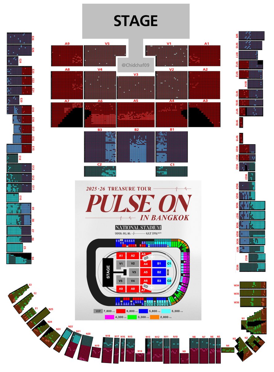 Chidchaf09's tweet image. ผังคอน #PULSE_ON_IN_BANGKOK

ที่นั่งทั้งหมดทุกโซน เราทำไว้ให้แล้วในโควทและเธรดนั้นนะคะ เลื่อนหาเอาได้เลย ถ้ากดคลิกลิงก์จะเห็นเลขที่นั่งชัดเจน