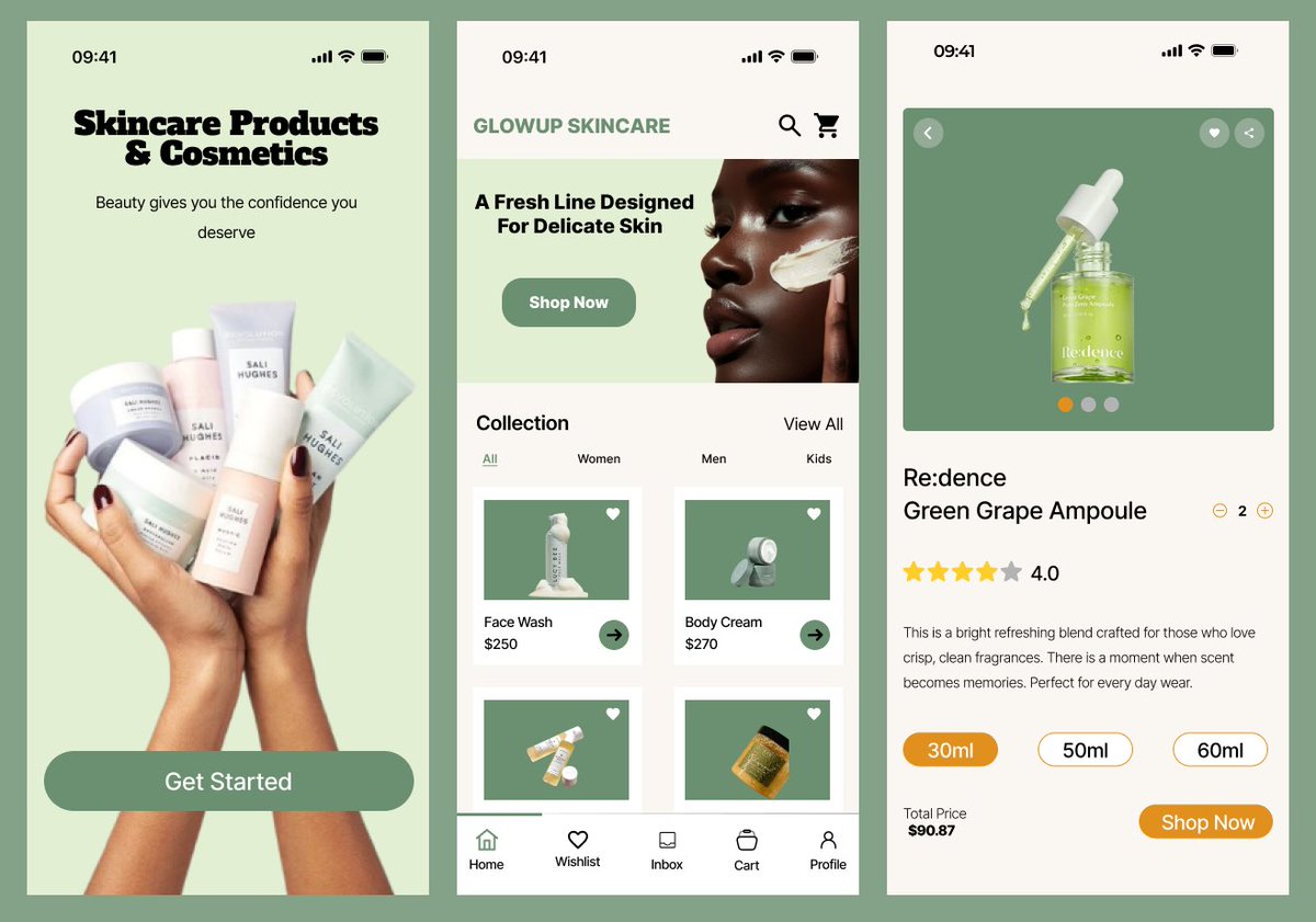 EvieAO10's tweet image. Day 21/30

Today’s vibe? Soft luxury meets clean girl skincare.

Muted greens, smooth UI, and product cards that look good enough to shop from instantly.

Fresh. Calm. Aesthetic.
If your skin deserves softness, your app design should too.

 #UXUI #DesignTwitter #ProductDesign