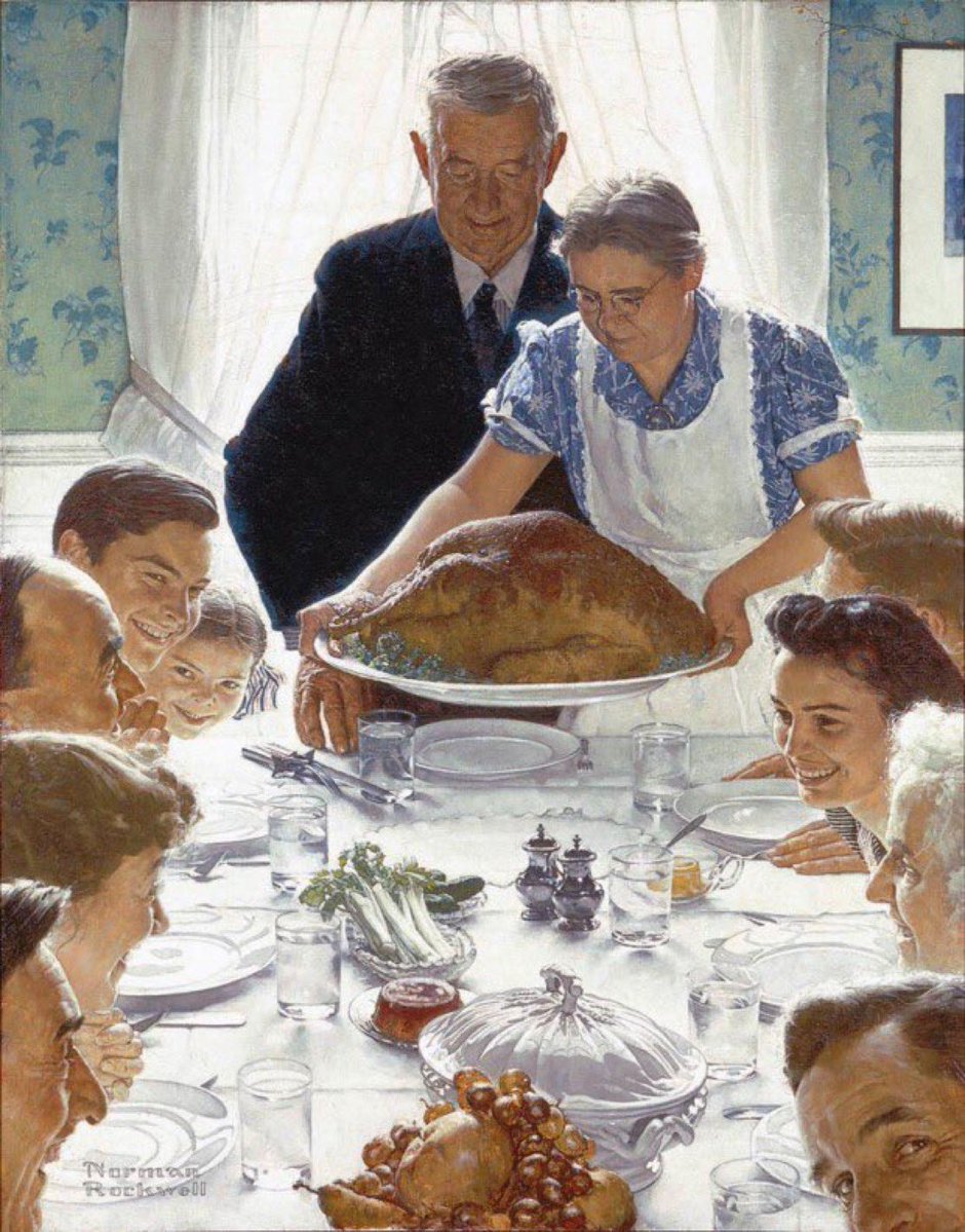 MericaCulture's tweet image. “Thanksgiving is a time for families to come together, to share, to give thanks, and to remember the blessings we have.”

-Norman Rockwell