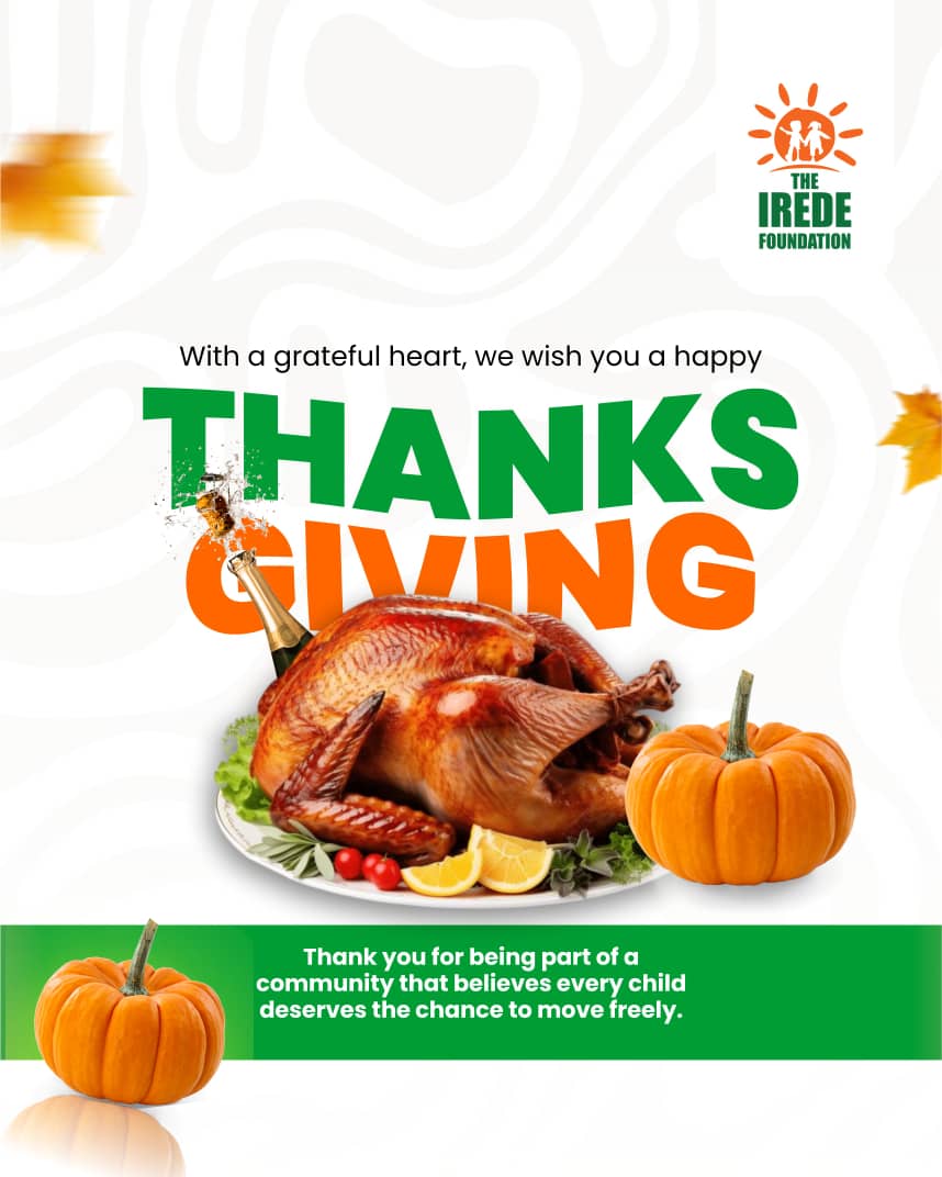 Thanksgiving is here, and our hearts are overflowing with gratitude! 🧡
Thank you for your kindness and every donation you’ve made to support our champions.
Happy Thanksgiving Day!

#Thanksgiving2025 #TheIredeFoundation #Gratitude