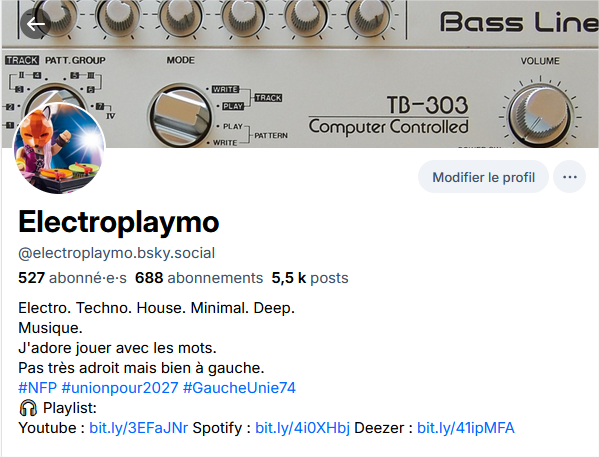 electroplaymo's tweet photo. Salut à tous !
Venez sur Bluesky et cessez d’enrichir et de satisfaire Melon Usk !
Retrouvez-moi là-bas :
➡️ https://t.co/3FCkA58A5O https://t.co/tpD8QMzdD0