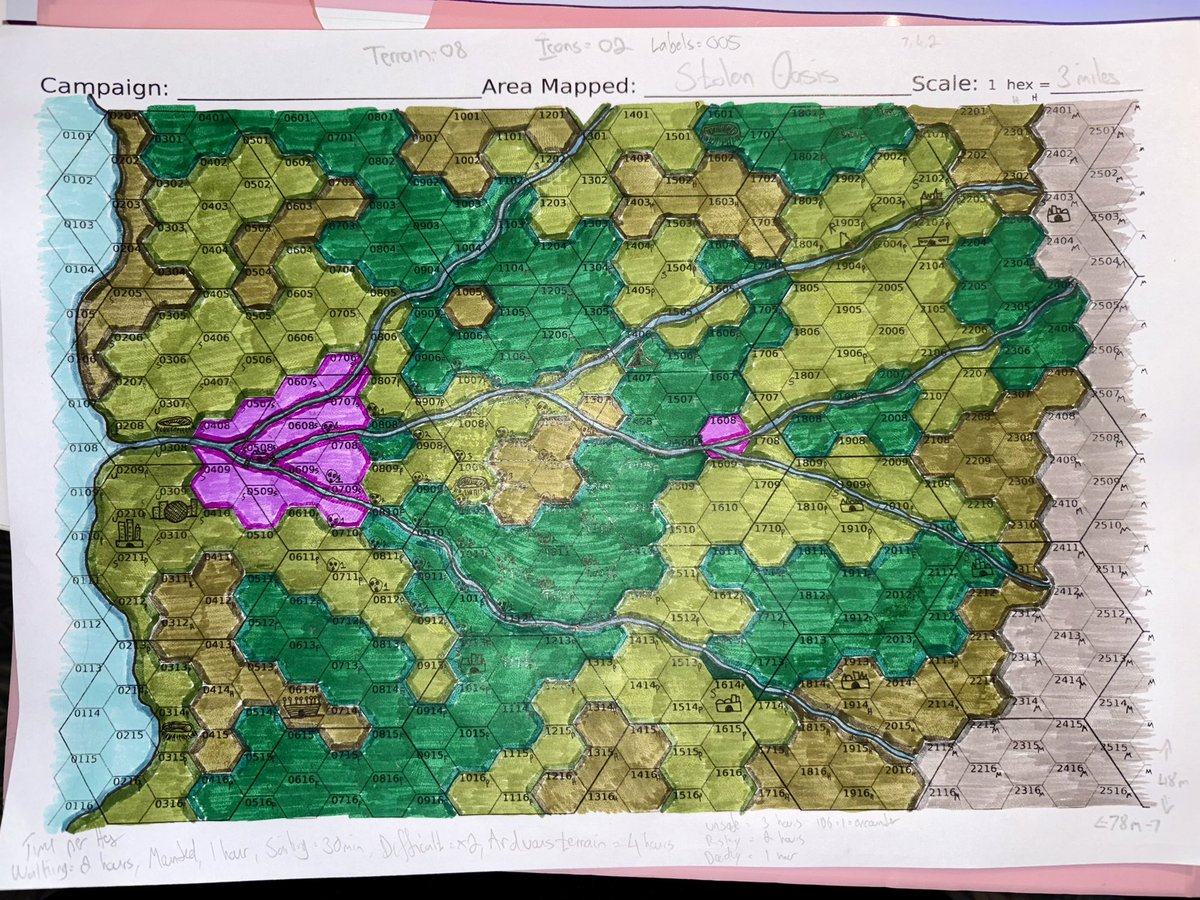 Am I mad I have to make a new #TTRPG map, because the markers make it difficult to see my icons?

Yes.

Am I feeling zen as fuck after all that colouring?

Also, yes. 

#PostApocalyptic #AtomicShadows